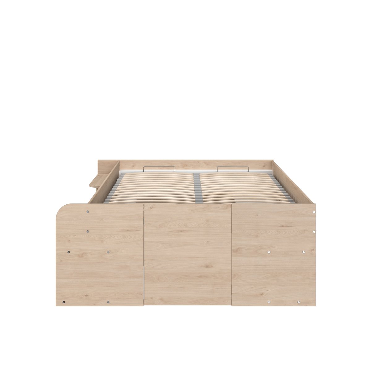 Lit coffre avec multiples rangements blanc, TERRE DE NUIT