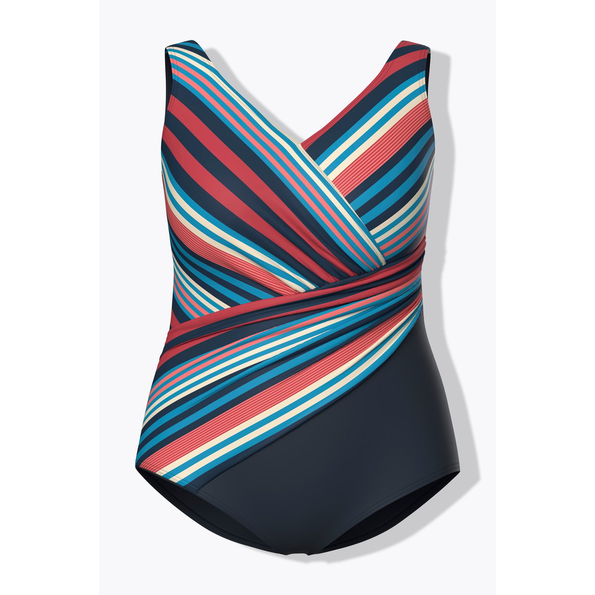 Maillot de bain avec bonnets souples marine, ULLA POPKEN
