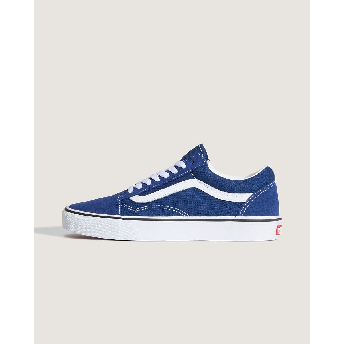 Baskets en cuir OLD SKOOL bleu marine, VANS