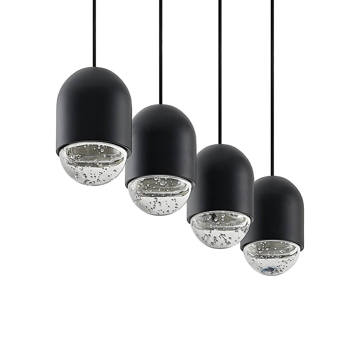 Suspension en métal moderne, Amielle noir, transparent, LUCANDE