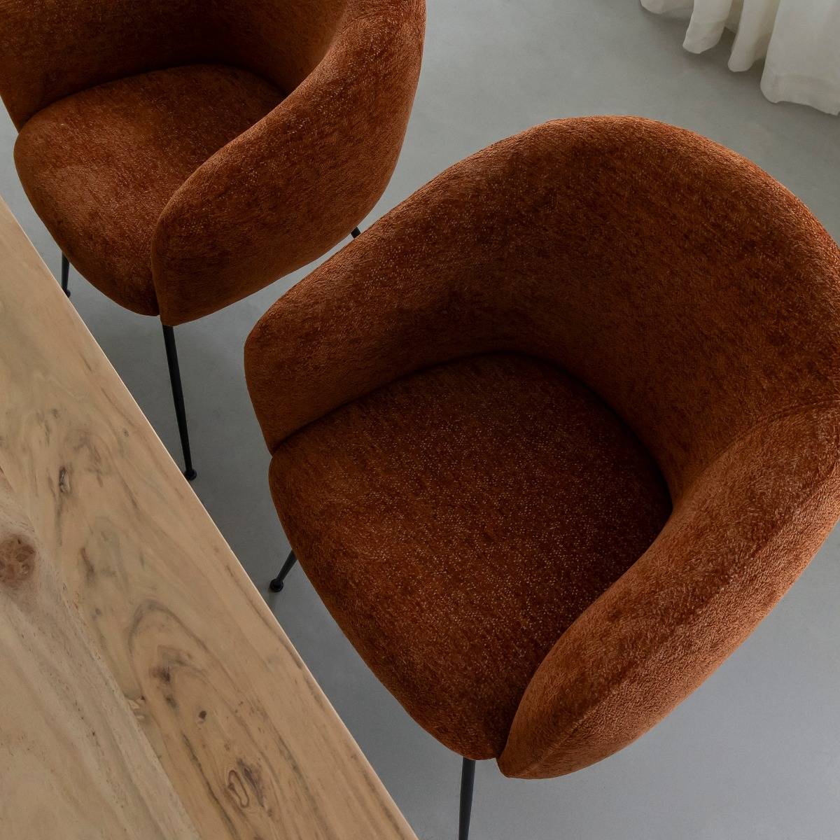 Chaise en tissu et métal SANDY orange, MADE IN MEUBLES