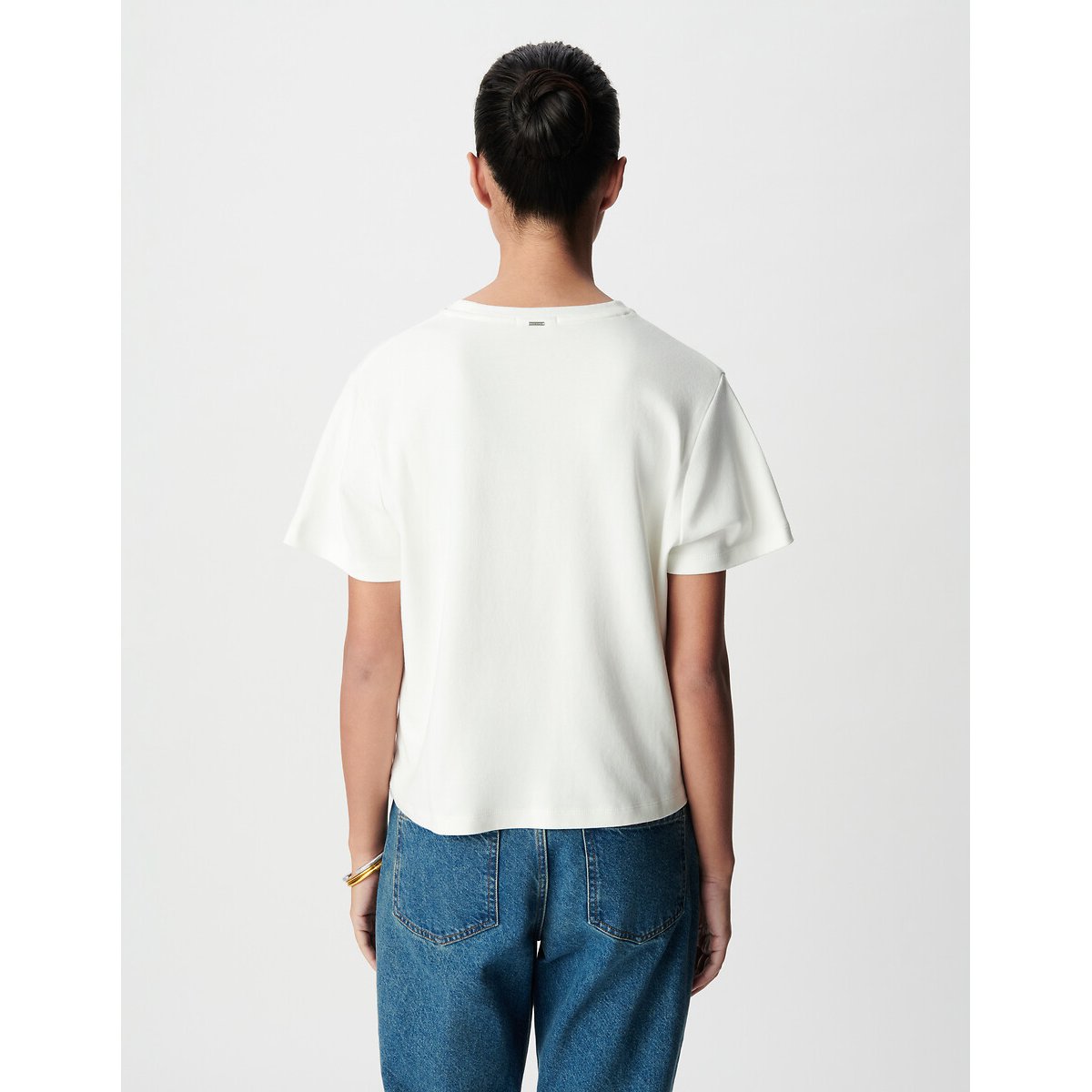 T-shirt col rond manches courtes imprimé ecru, IKKS