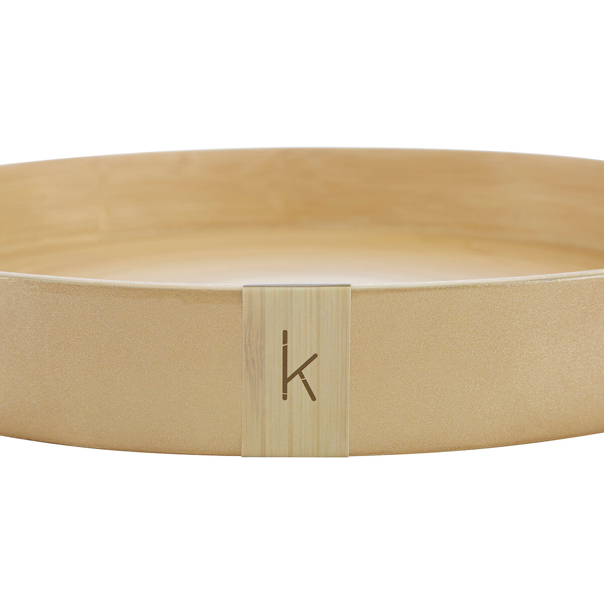 Small Round Bamboo Serving Tray in Gold gold-coloured, SO'HOME