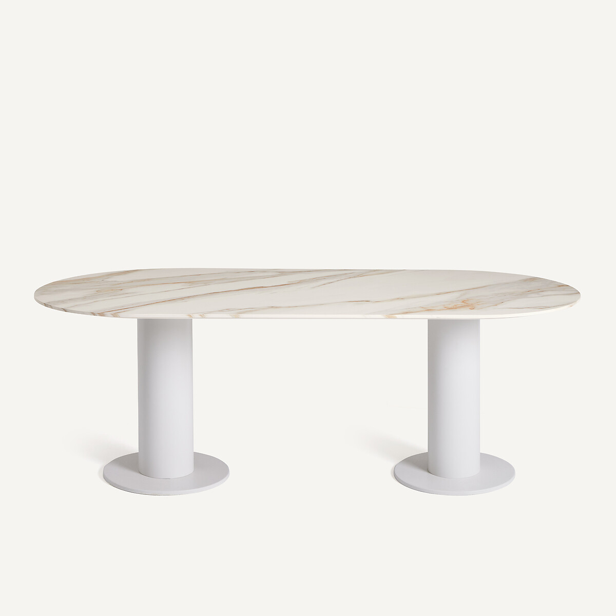 Tablero de mesa ovalado de cerámica L220 cm, Ovalo cerámica blanca, AM.PM