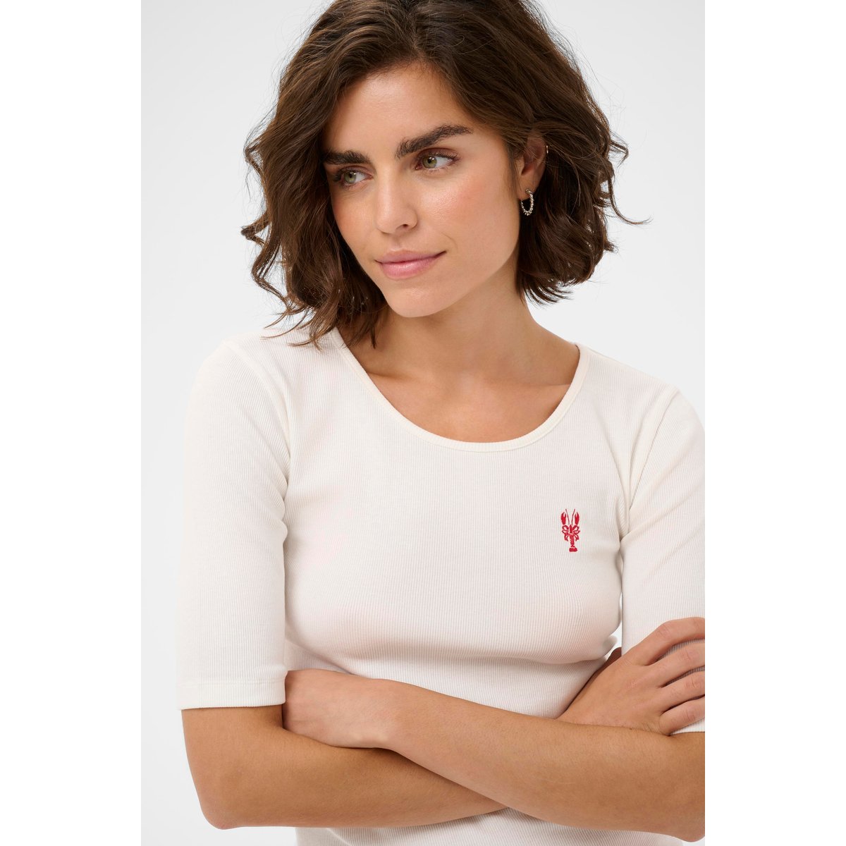 T-shirt à manches courtes blanc chalk, KAFFE
