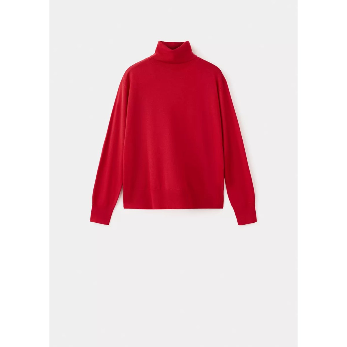 Pull-over maille col roulé rouge, MANGO