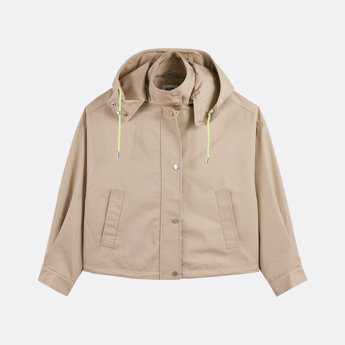 Blouson court, capuche amovible, fermeture zippée, mi-saison beige, LA REDOUTE COLLECTIONS