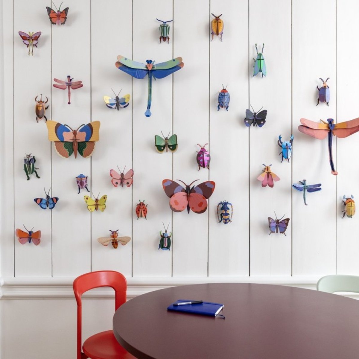 Papillons comète décoration Lilac Comet Butterflies set de 3 prune, STUDIO ROOF