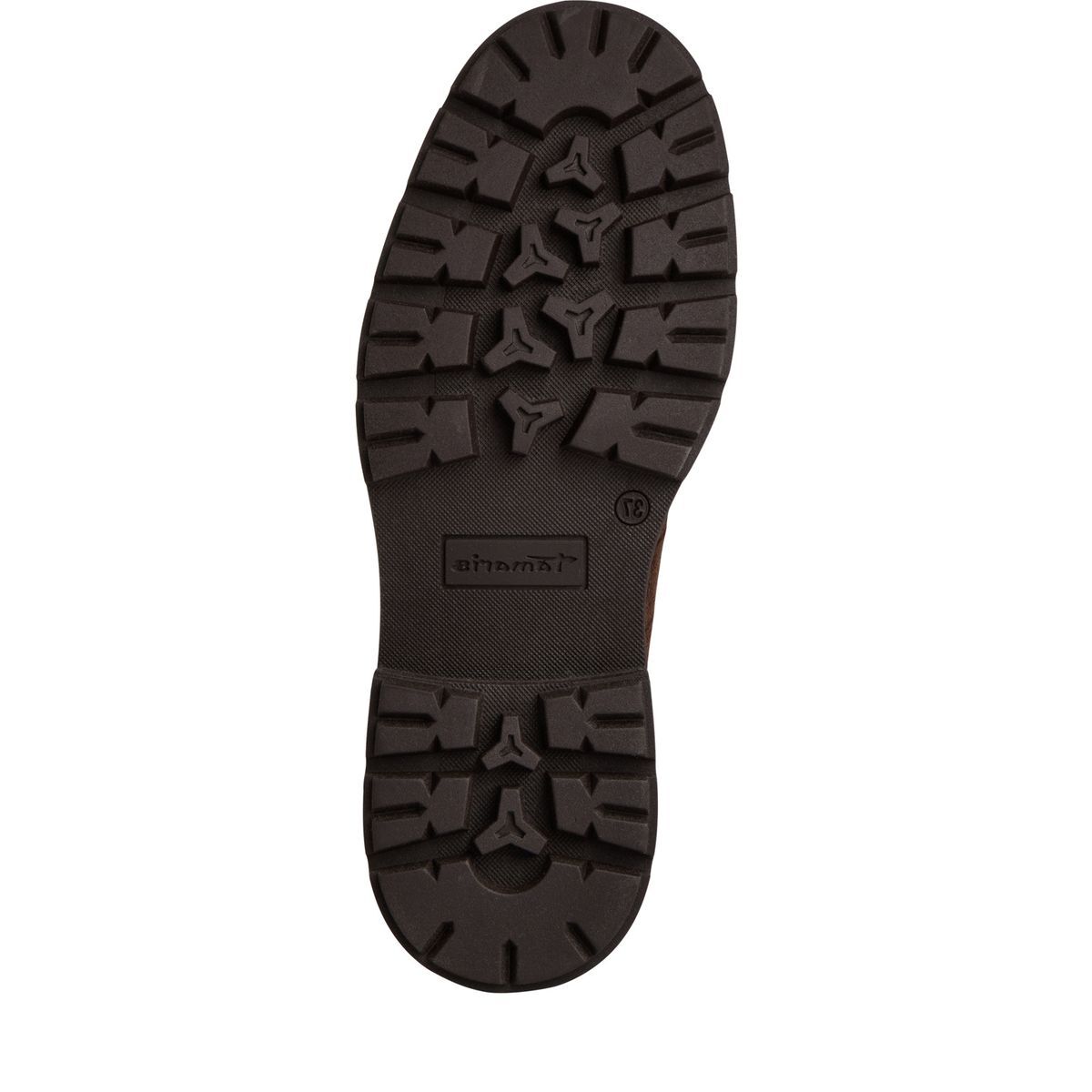 Bottine Chelsea en cuir marron taupe métallique combiné, TAMARIS