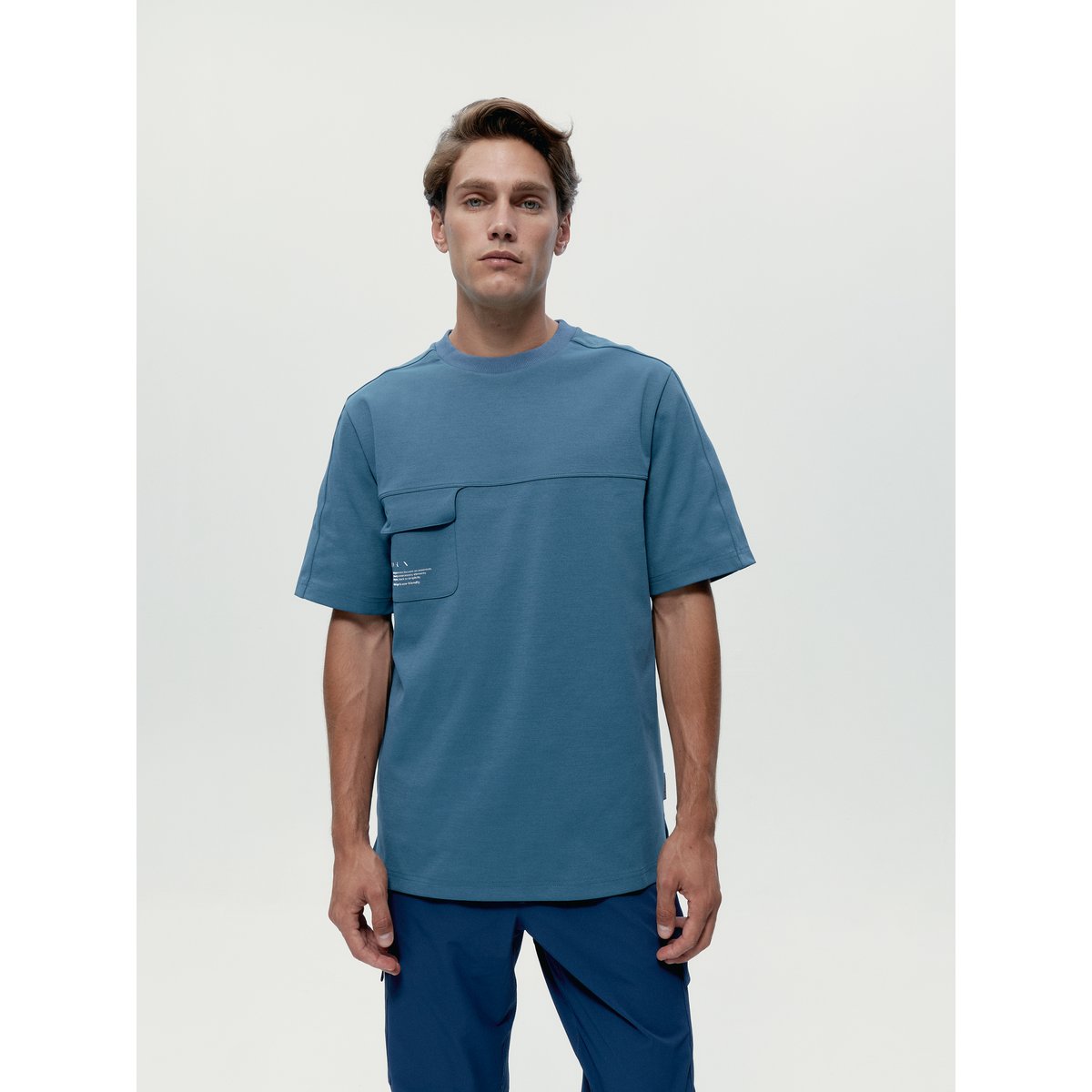 T-shirt de sport homme Tirreno Manches courtes coupe oversize bleu urbain, BORN