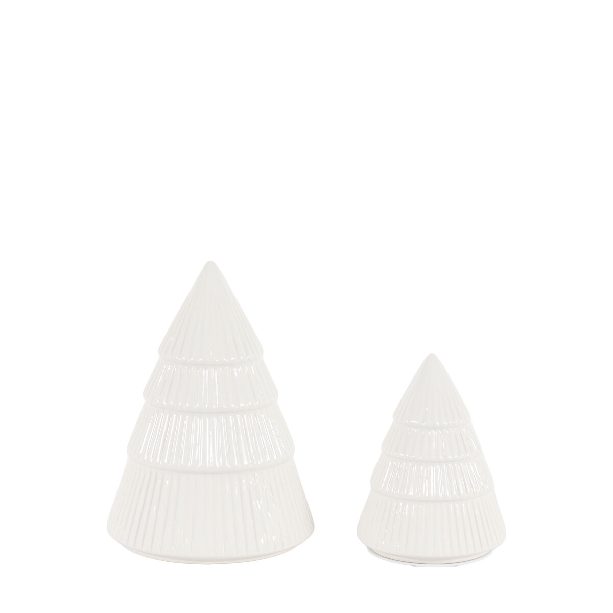 Set of 2 Woodland Ceramic Tree Ornaments in White white, ÉDITÉ