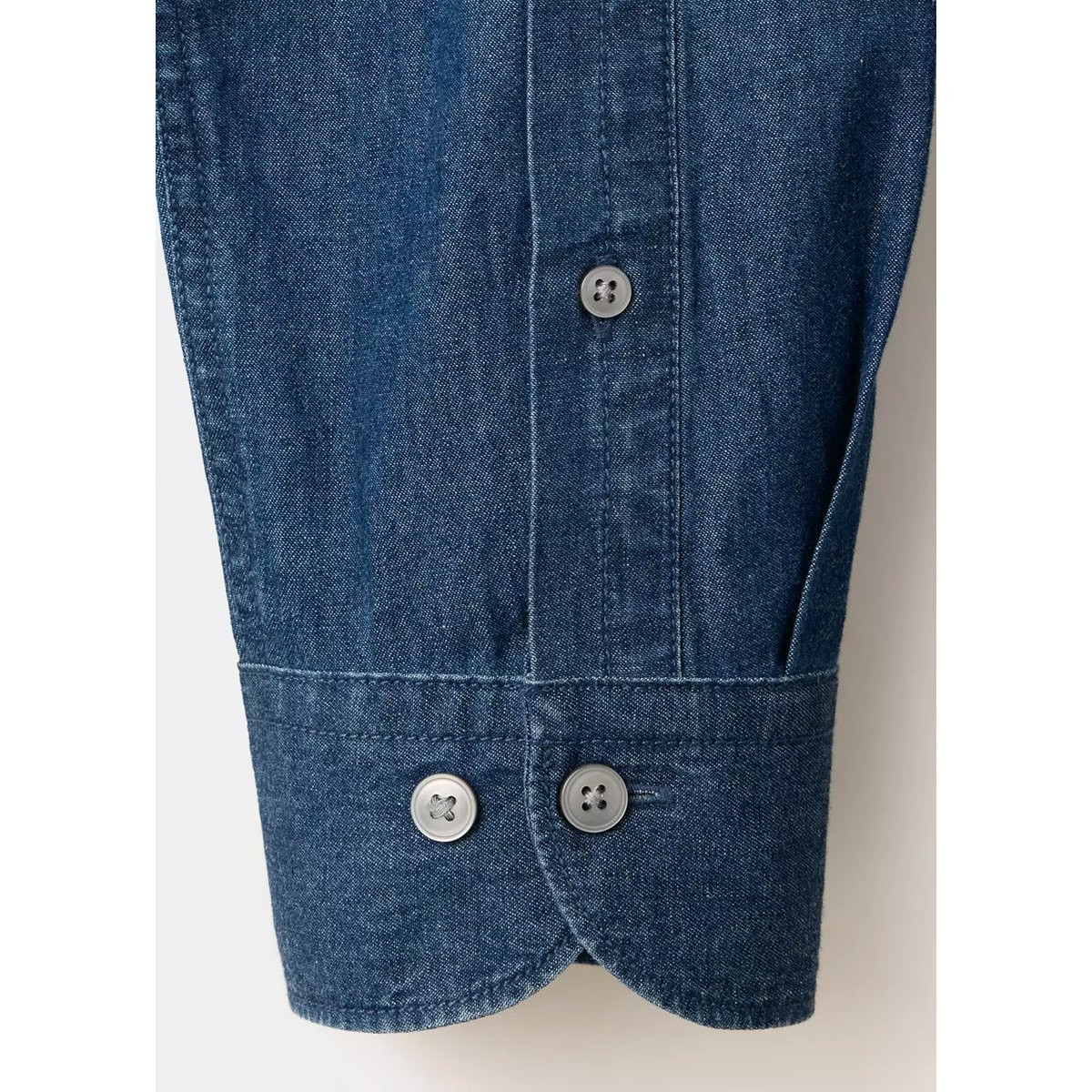 Chemise chambray 100 % coton bleu moyen, MANGO MAN