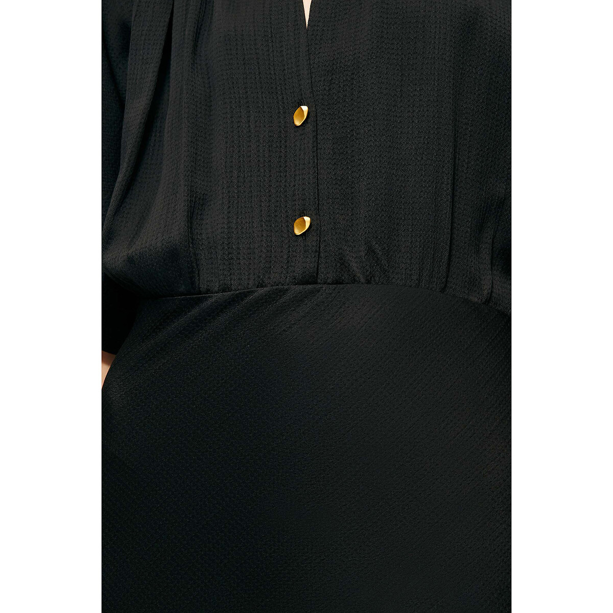 Ellita Long Dress with Short Sleeves black, SESSUN