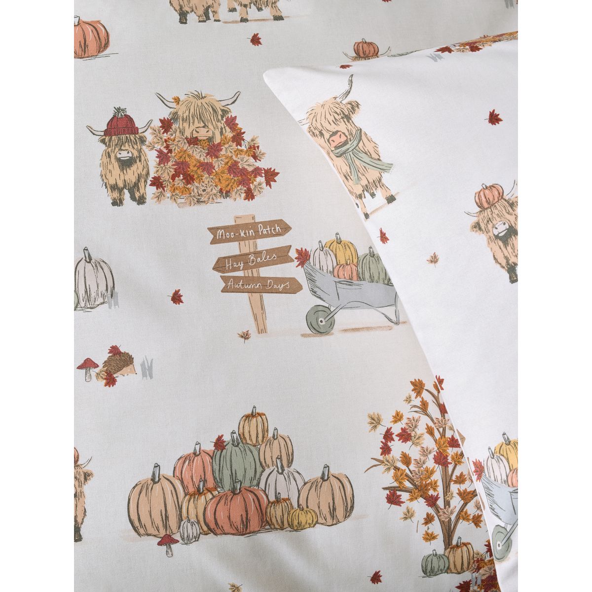 Housse de couette + taie citrouille, lot 2 naturel/vert, NEXT