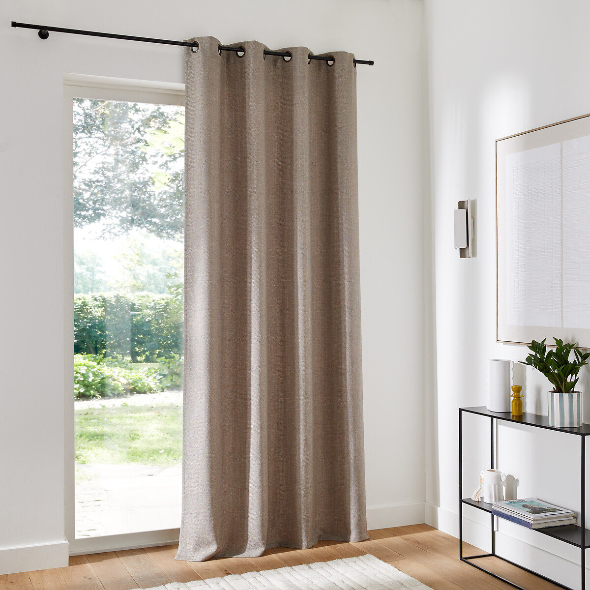 Montego Woven Eyelet Curtain natural, LA REDOUTE INTERIEURS