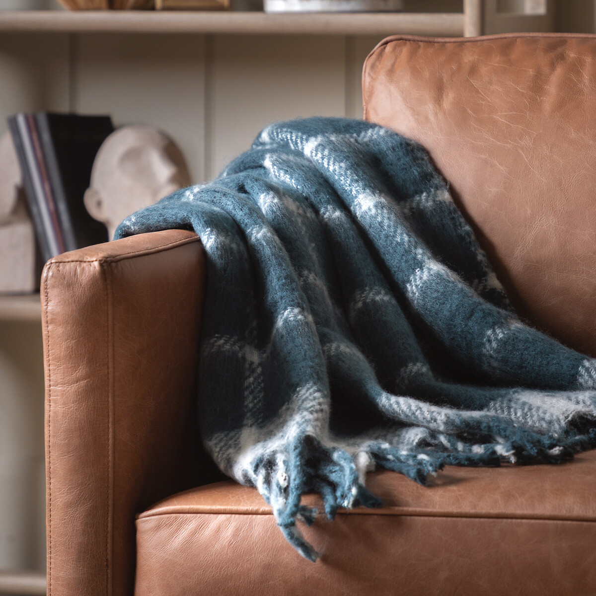 Check Cosy Throw blue, SO'HOME