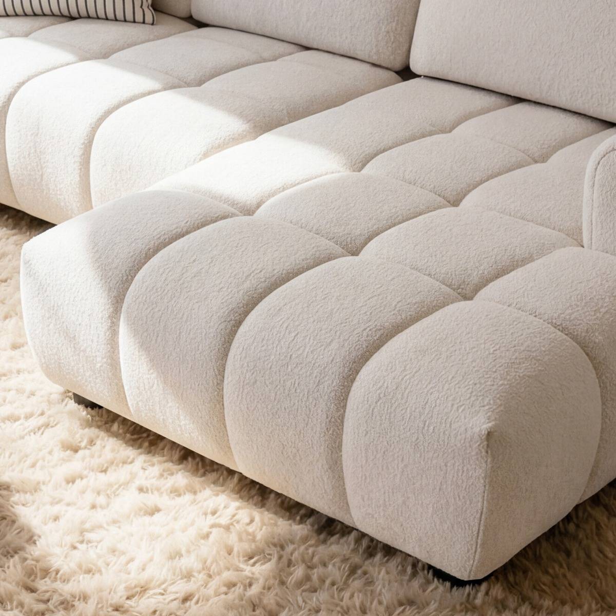 Canapé en tissu SYREL beige, MADE IN MEUBLES 