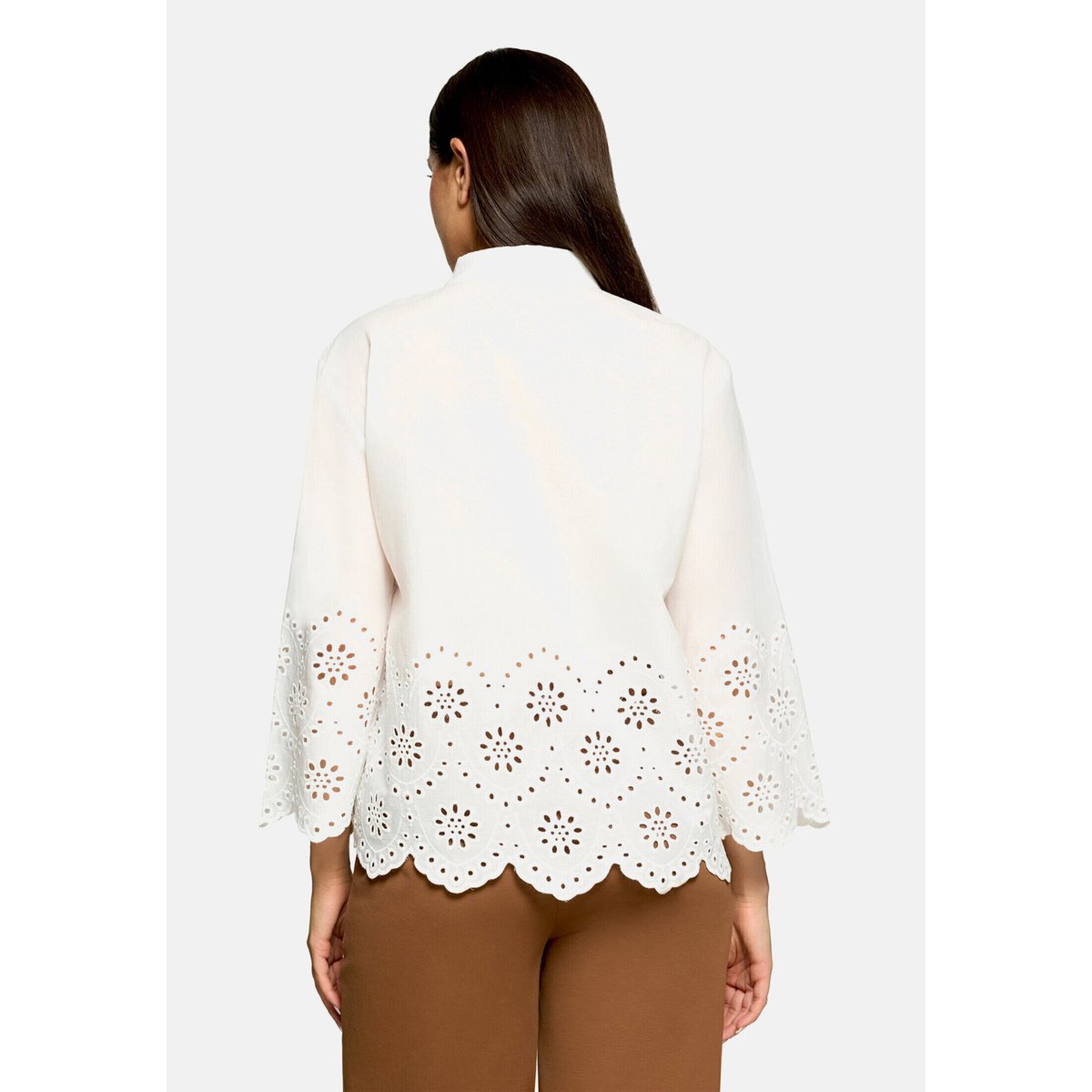 Chemisier en dentelle à bords fantaisie blanc, BETTY BARCLAY