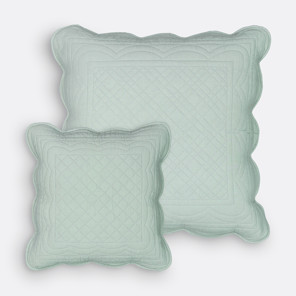 Scenario Quilted 100% Cotton Cushion Cover grey-green, LA REDOUTE INTERIEURS