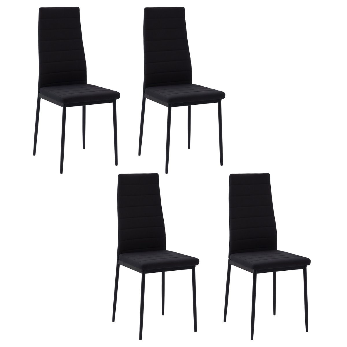 Chaise de salle à manger Lin (100% polyester) noir, HOMCOM