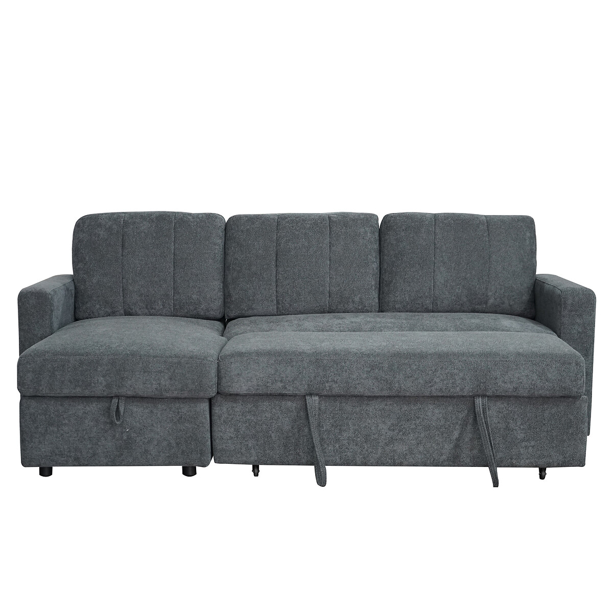 Nexis Soft Wool 3 Seater Corner Sofa Bed with Storage Chaise (Left Facing) charcoal, ASPIRE