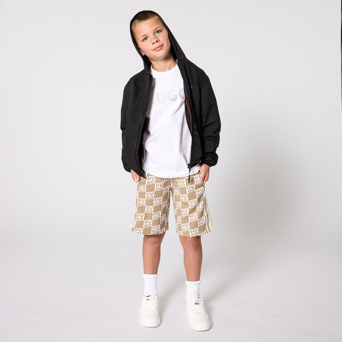 Tee-shirt manches courtes blanc, HUGO KIDSWEAR