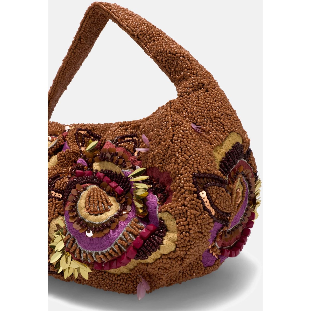 Pochette Avec Broderie Florale bordeaux, GUESS