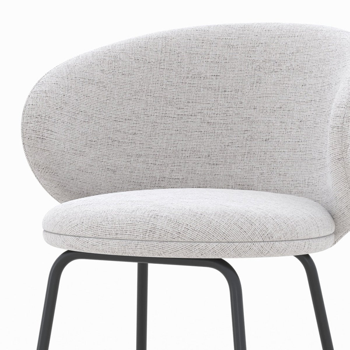 Lot de 2 chaises pour îlot central en tissu 68 cm - CÉCILIA gris clair chiné, MAISON PAVANE