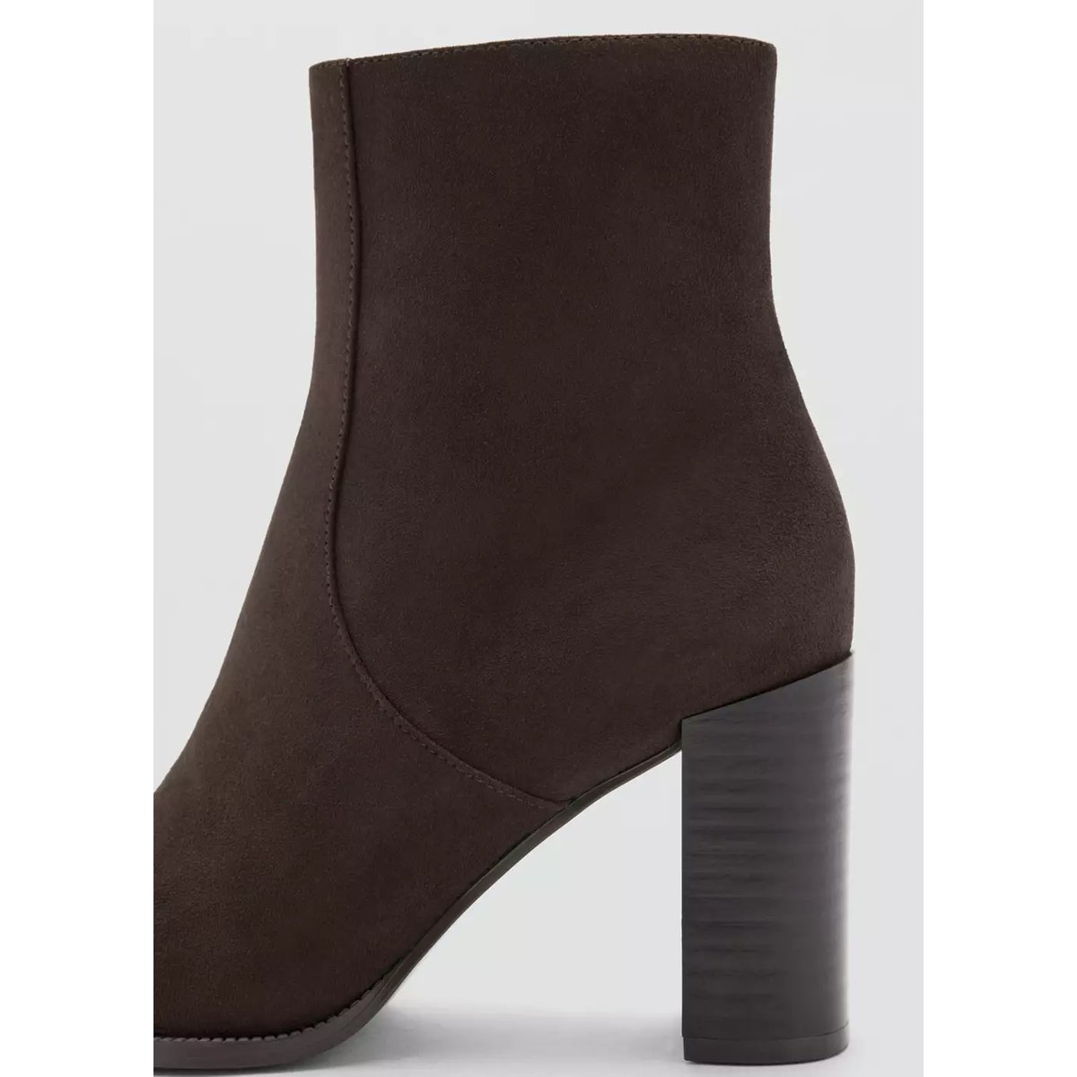Bottines pointues à talon marron, MANGO