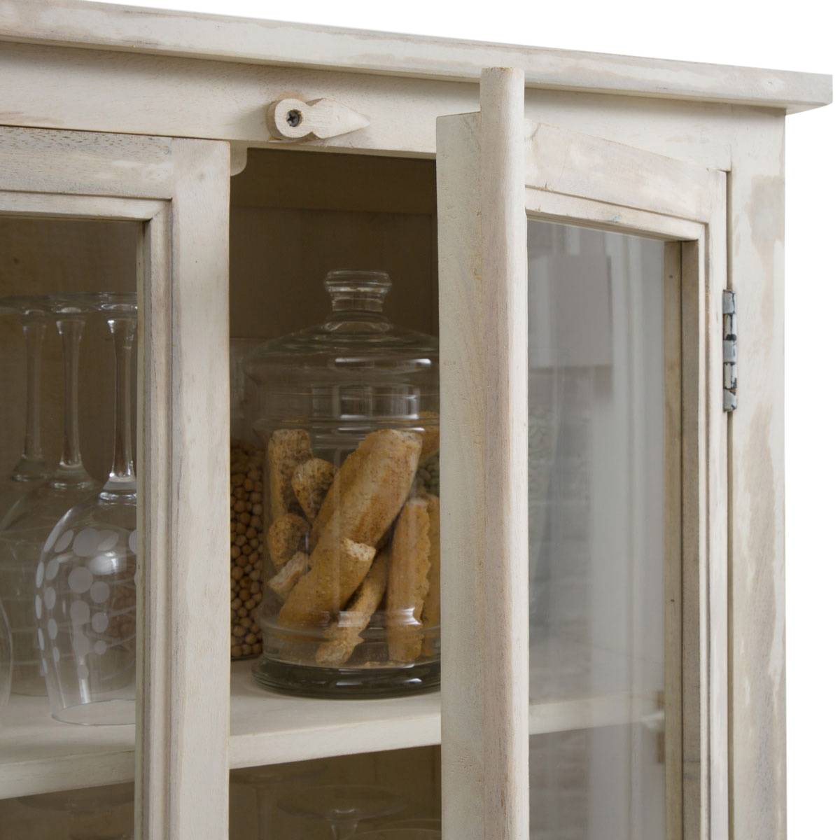 Vaisselier en bois de manguier CUZCO blanc, MADE IN MEUBLES 