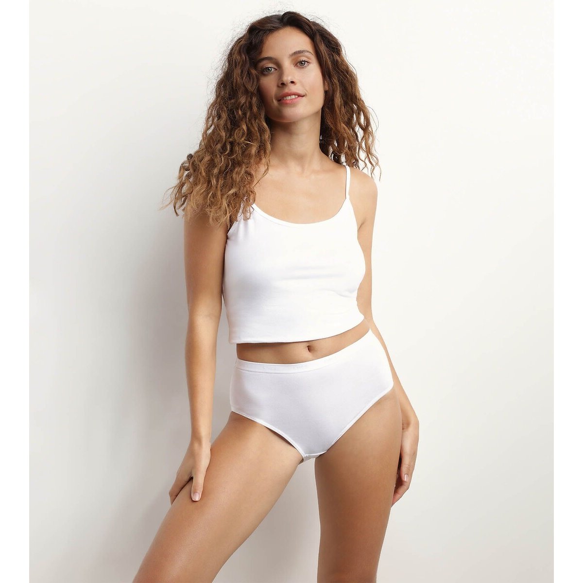 Lot de 3 slips maxi en coton bio blanc + blanc + blanc, DIM