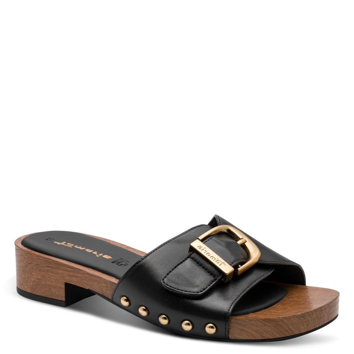 Mule en cuir noir, TAMARIS