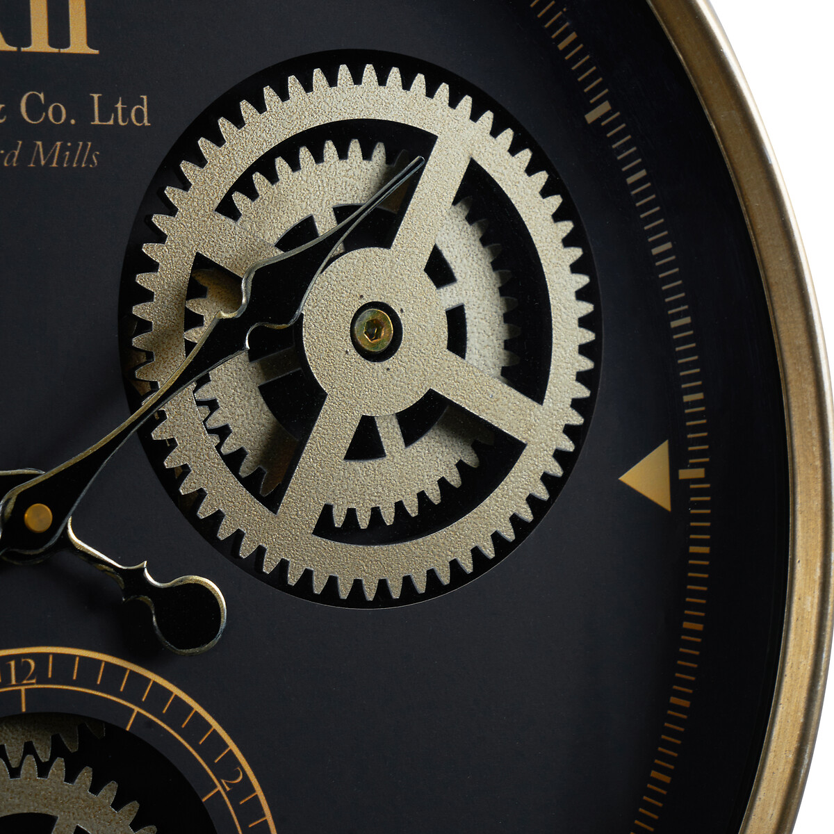 50cm Metal Cogs Wall Clock black/gold, ÉDITÉ