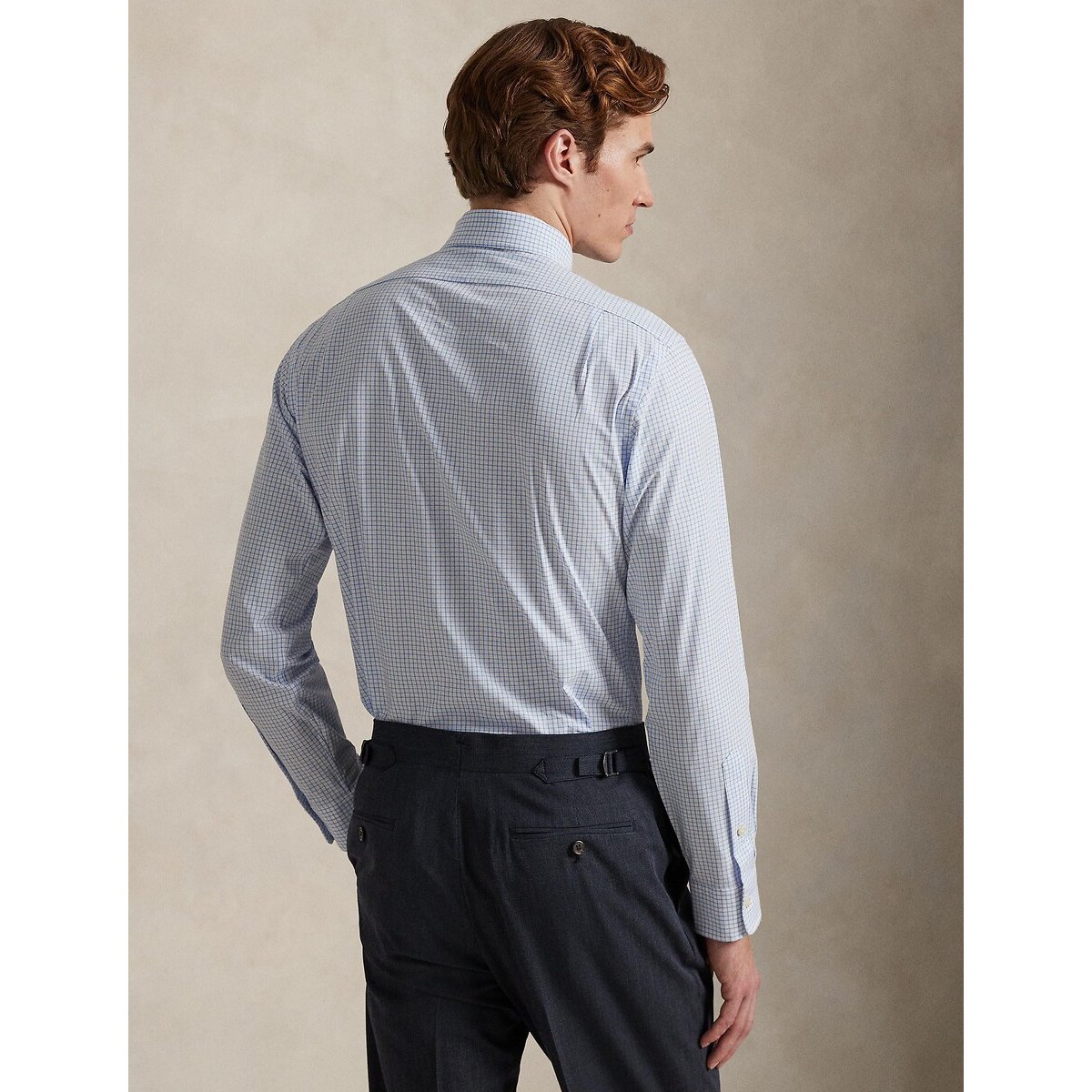 Chemise manches longues en popeline bleu/blanc, POLO RALPH LAUREN