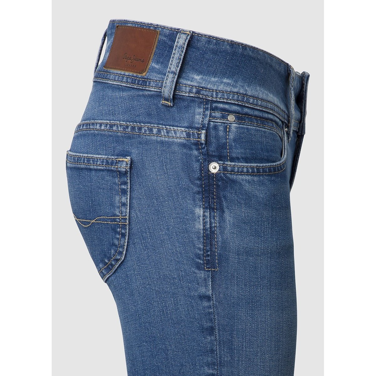 Slim Fit Jeans, Low Rise medium blue wiser wash, PEPE JEANS