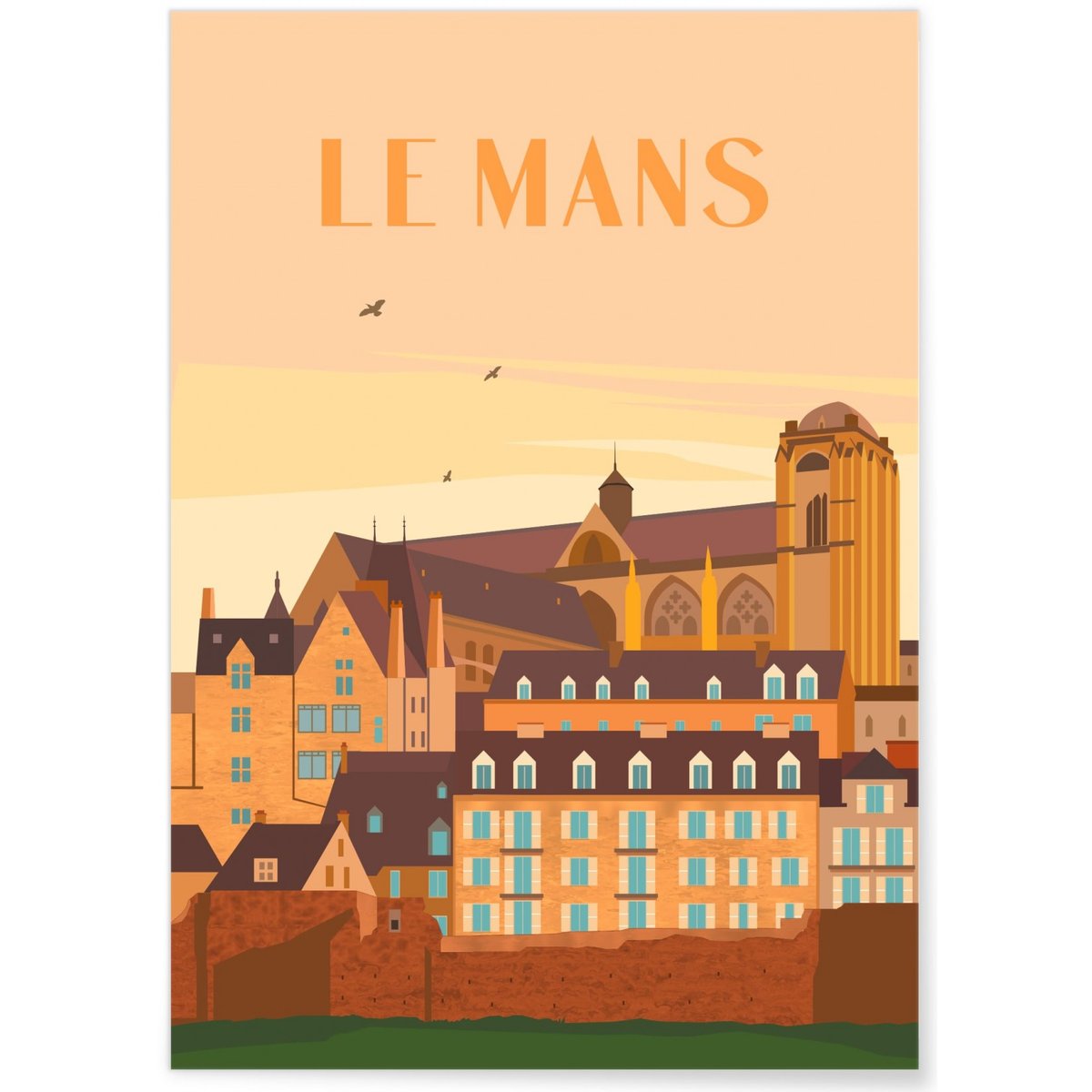 Affiche ville Le Mans 2 blanc, L'AFFICHERIE