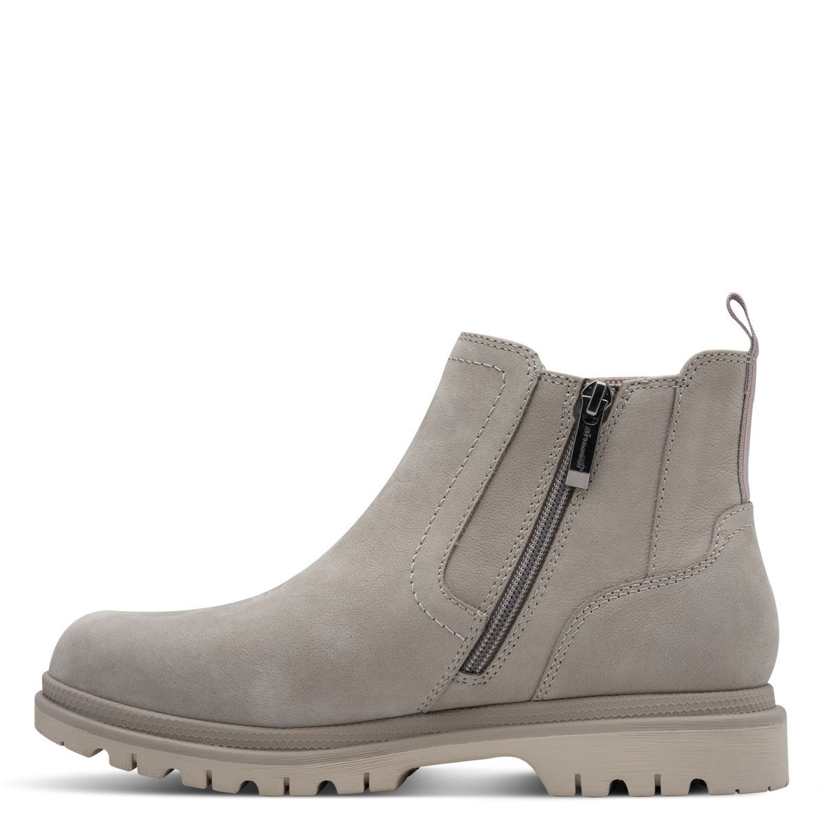 Bottine Chelsea en cuir gris clair, TAMARIS