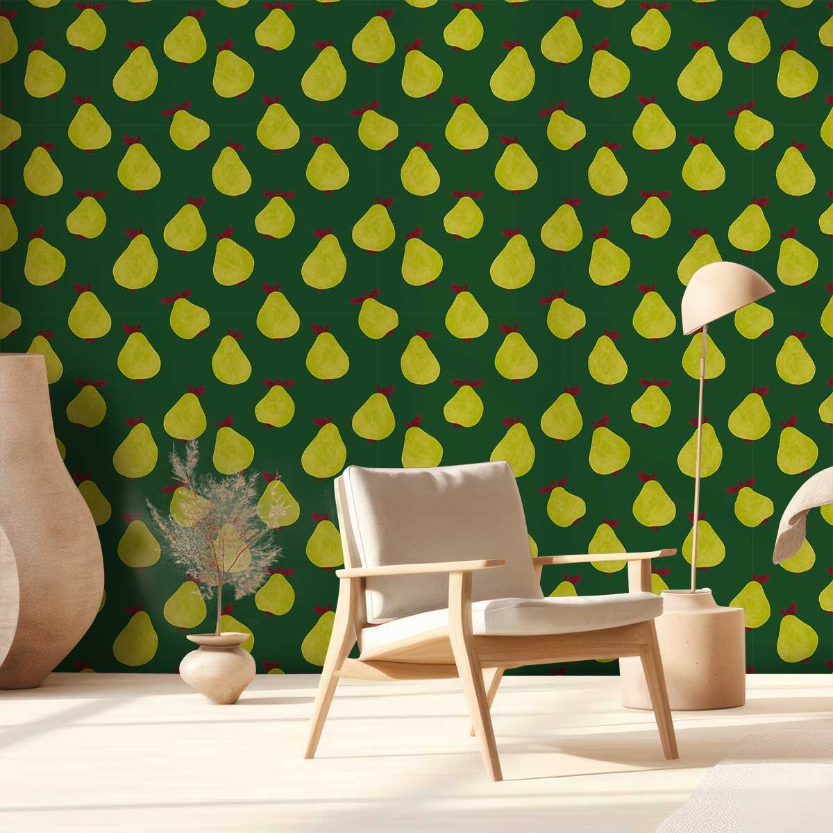 Papier peint poire pop intissé, HEXOA