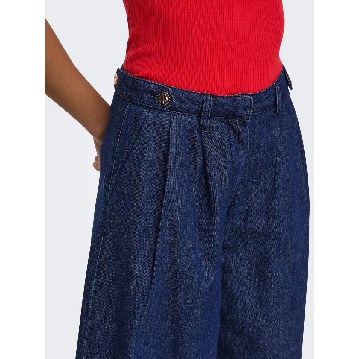 Jean À Jambe Large dark blue denim, ONLY