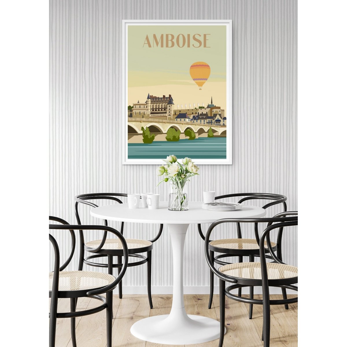 Affiche ville Amboise blanc, L'AFFICHERIE