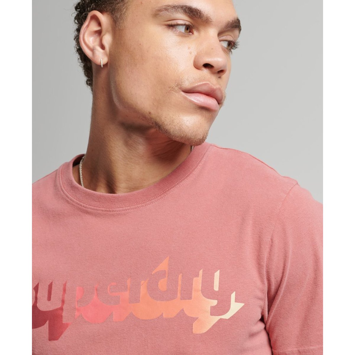 T-shirt Vintage Shadow en coton bio rose canyon, SUPERDRY