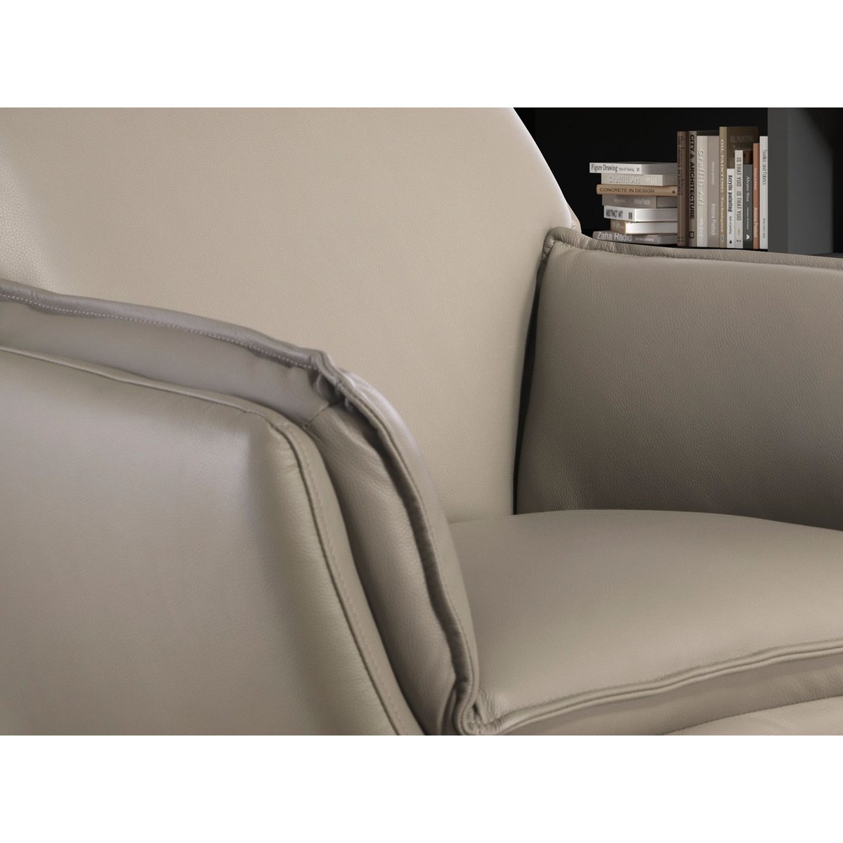 Fauteuil pivotant en cuir gris foncé gris foncé | noir, ANGEL CERDA