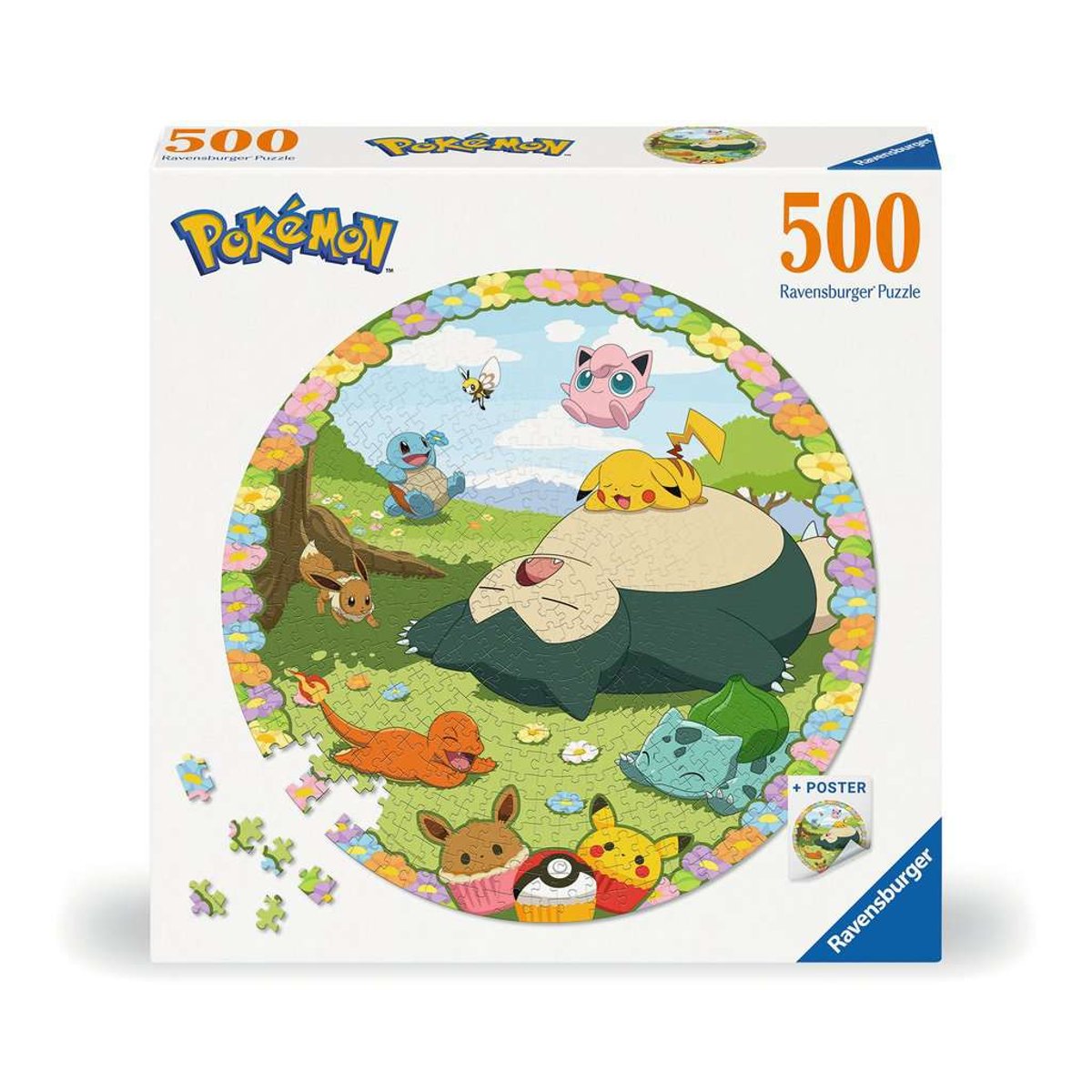 Puzzle Pokémon en fleurs 500 Pcs blanc, RAVENSBURGER