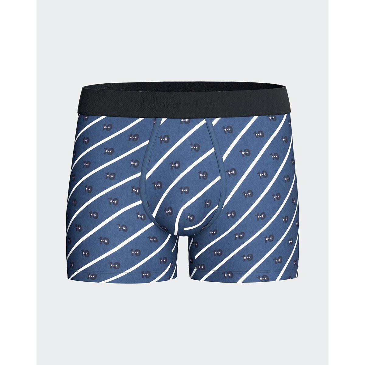 Set van 2 boxershorts, 1 bedrukt + 1 effen blauw + bedrukt blauw, EDEN PARK