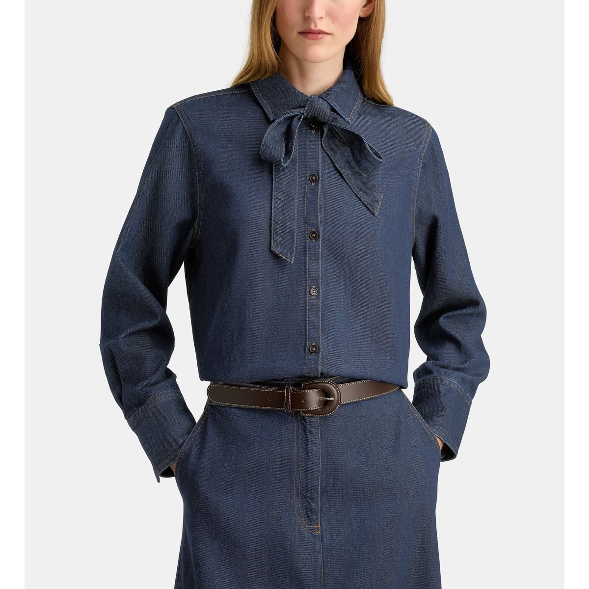 Chemise droite denim florine dnml bleu foncé, GALERIES LAFAYETTE
