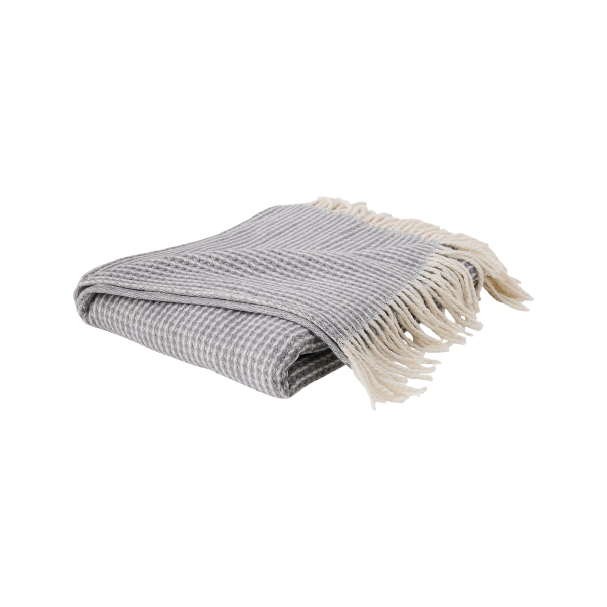 Plaid nid d'abeille coton polyester recyclé - PAZENN gris, CAMIF