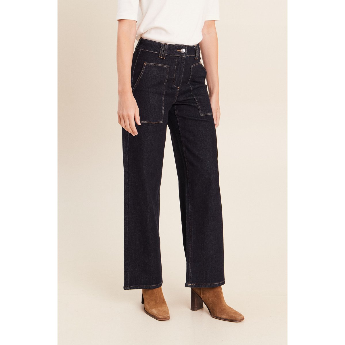 Jean taille haute denim brut, BREAL