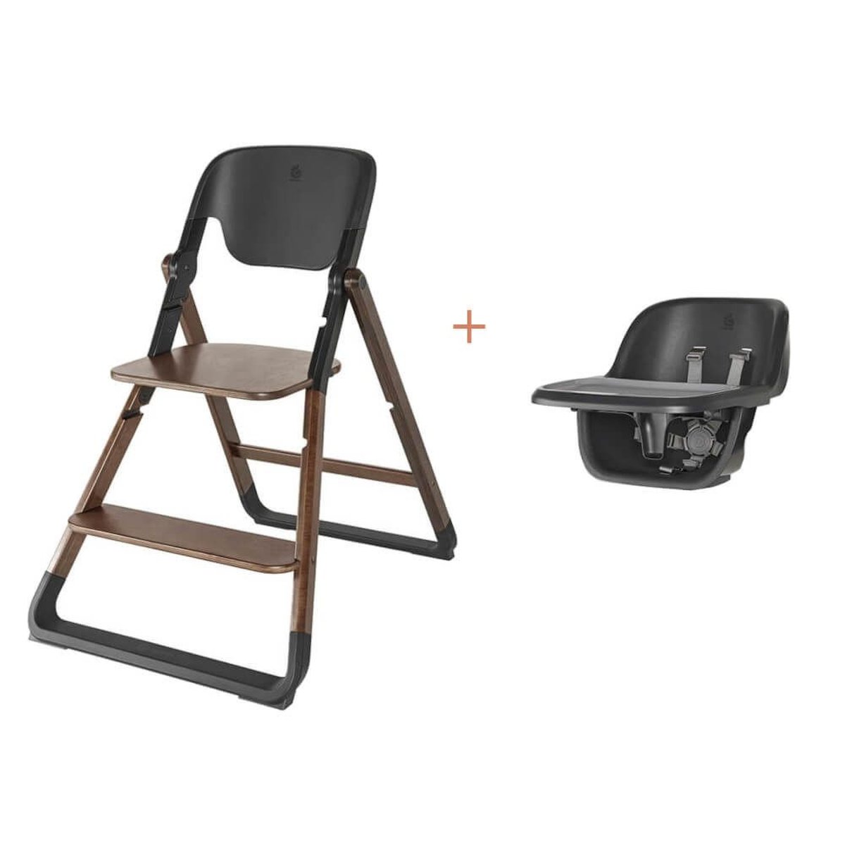Pack chaise Evolve + siège bébé bois foncé, ERGOBABY