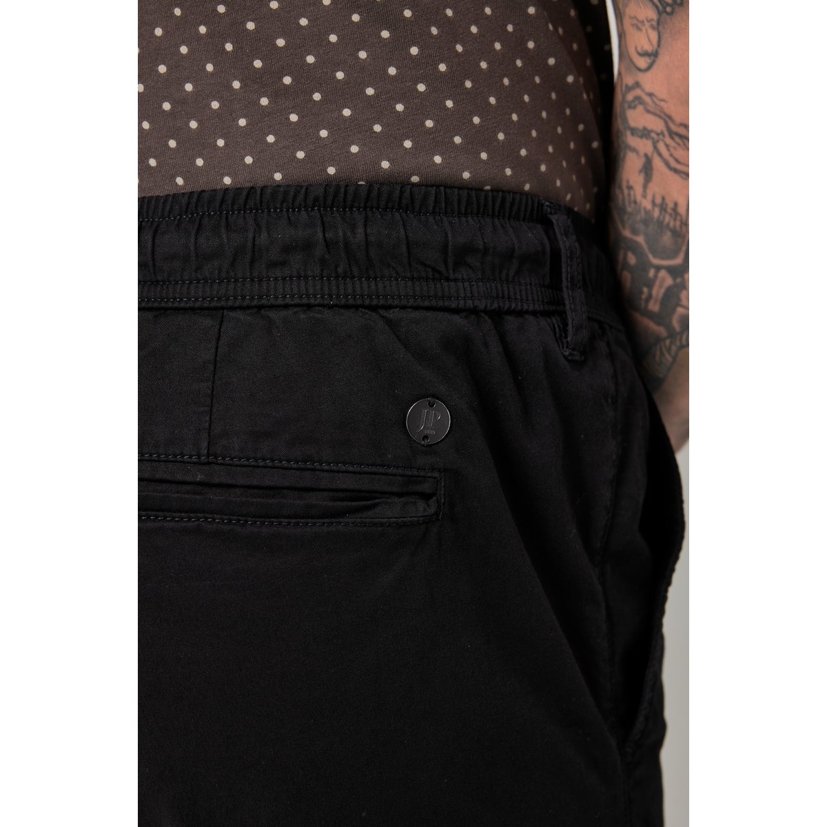 Bermuda chino 5 poches, denim ultra-léger noir, JP1880