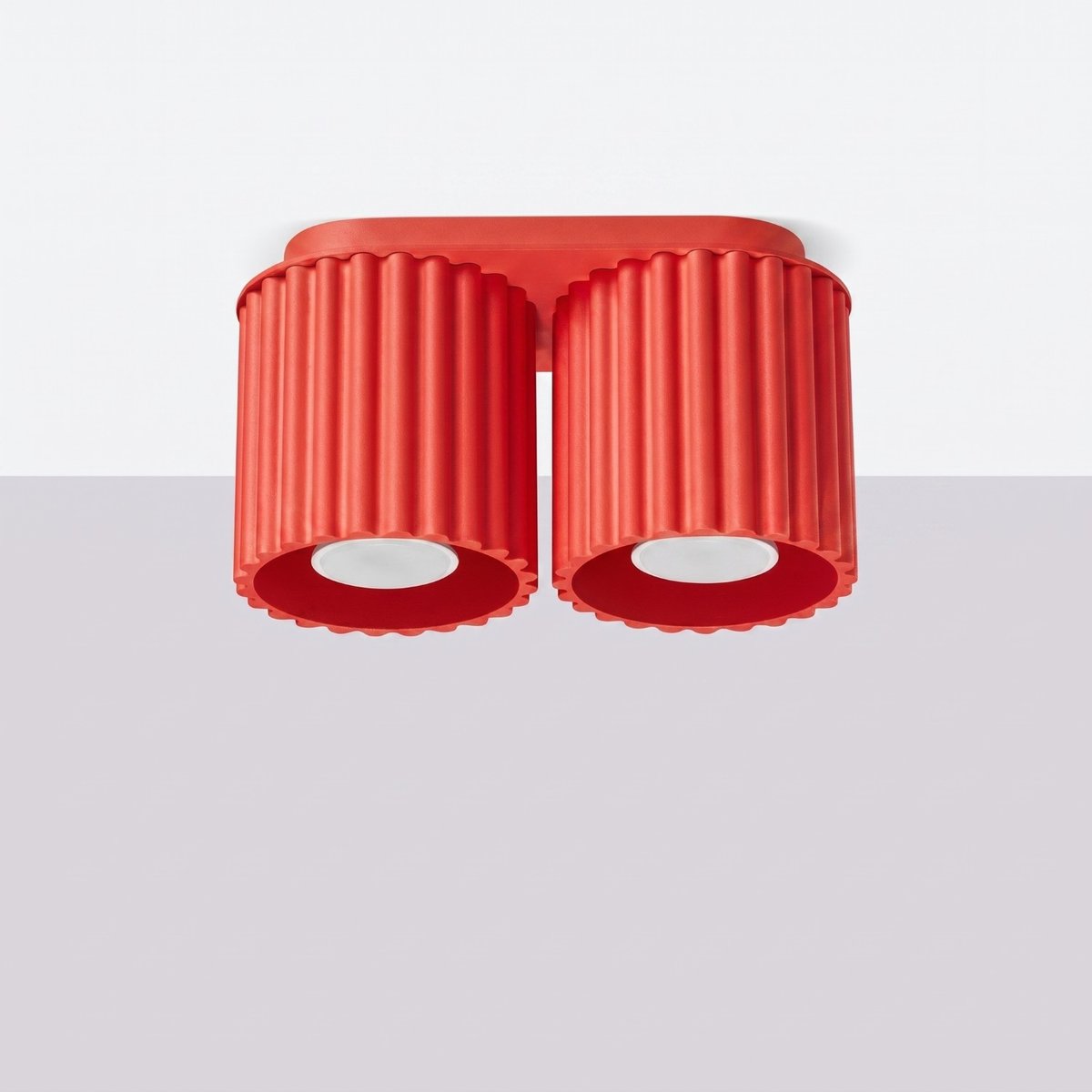 Plafonnier Aluminium Rouge GU10 2 AURA rouge, EDEN